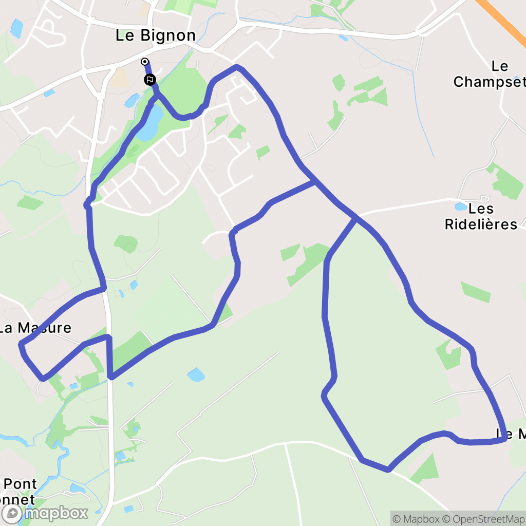 Le Bignon : carte du parcours de randonnée - France