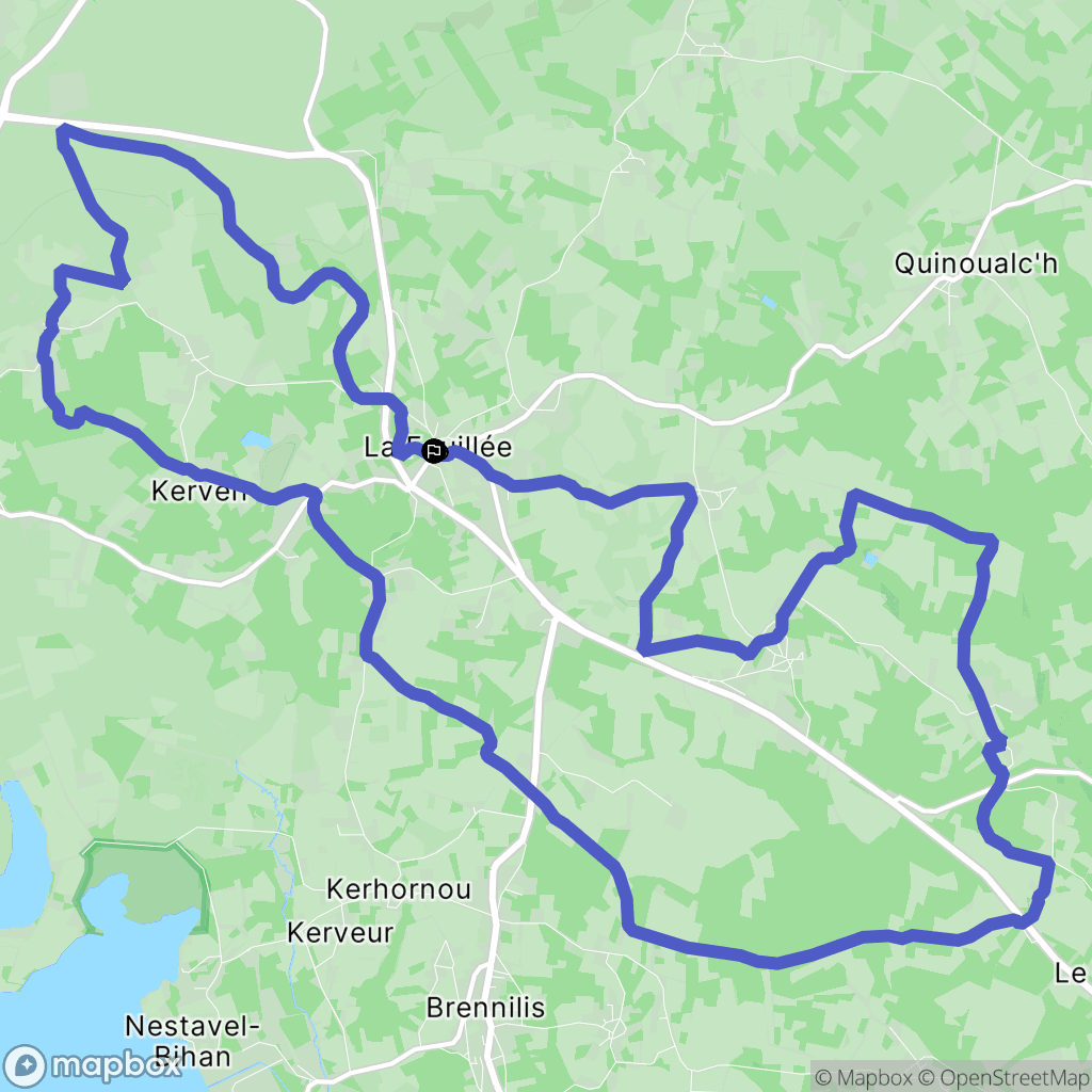 La Feuillée : carte du parcours de randonnée - France