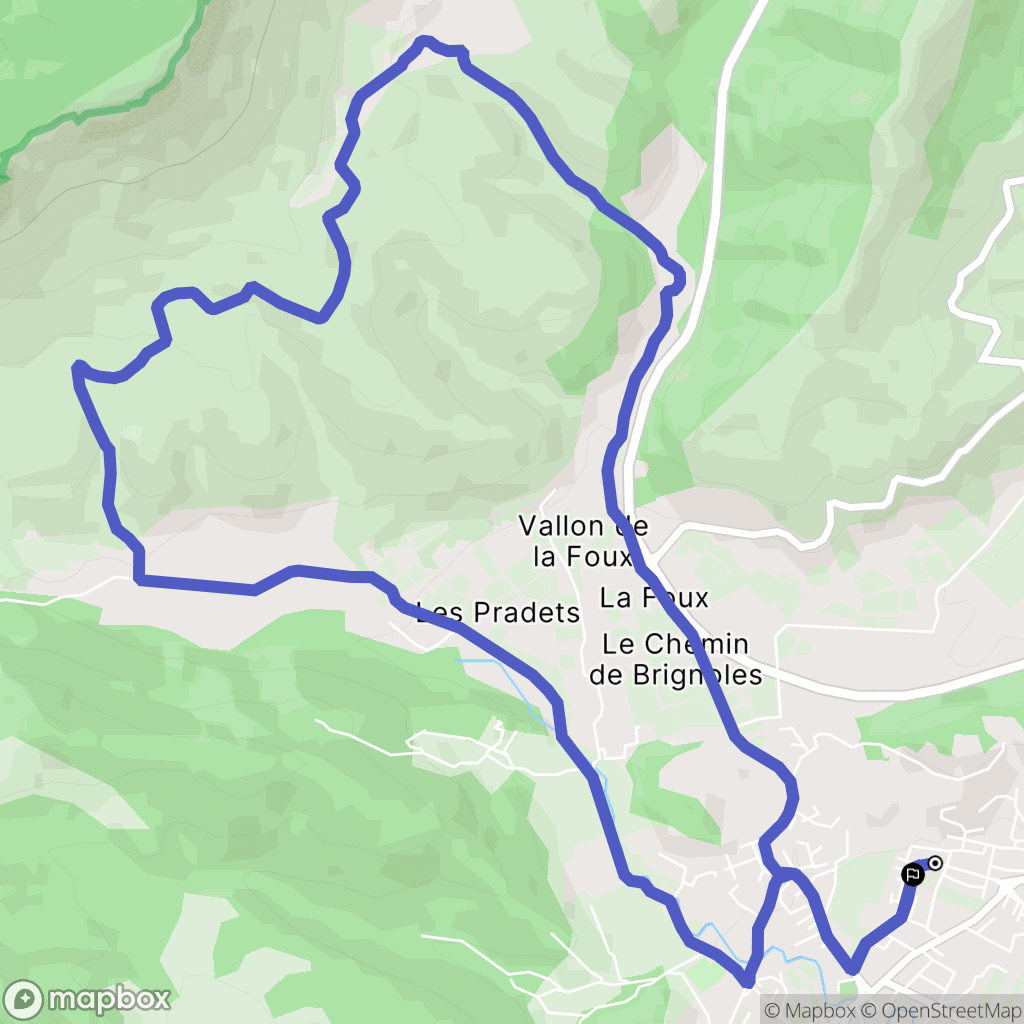 Cuers : carte du parcours de randonnée - France