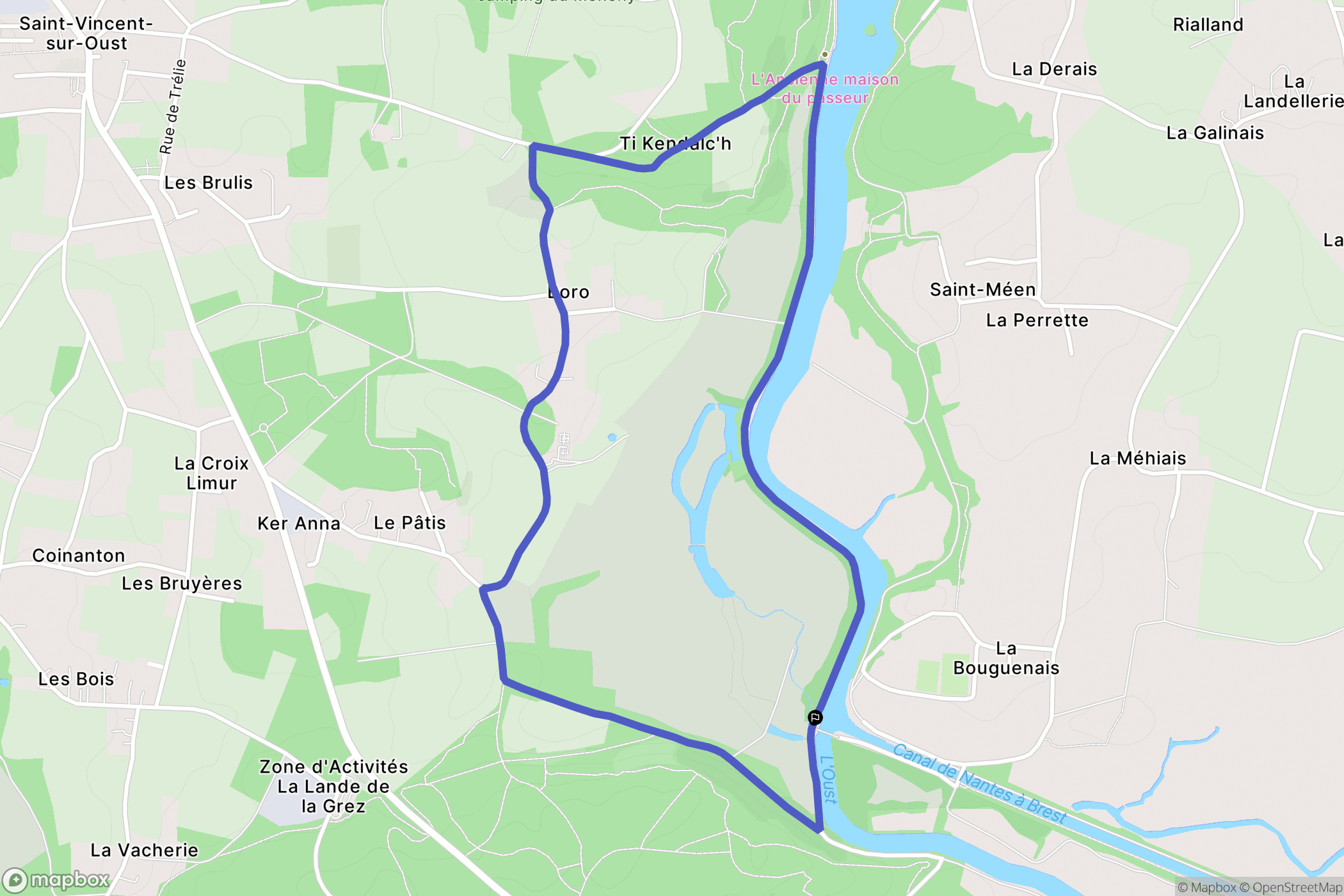 Bains-sur-Oust : carte du parcours de randonnée - France