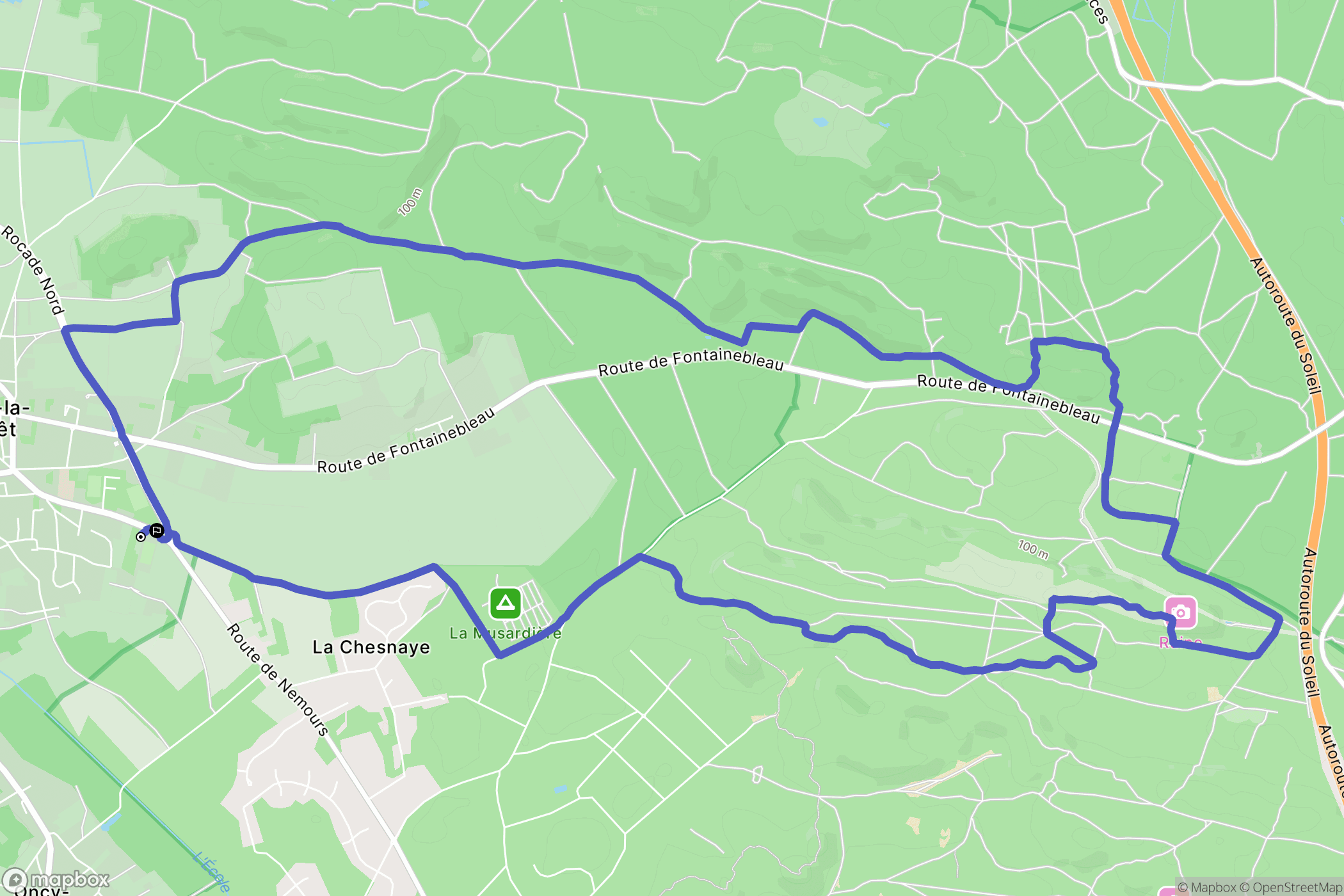 Milly-la-Forêt : carte du parcours de randonnée - France