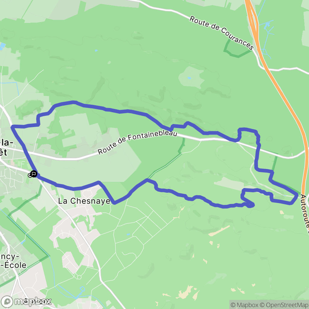 Milly-la-Forêt : carte du parcours de randonnée - France