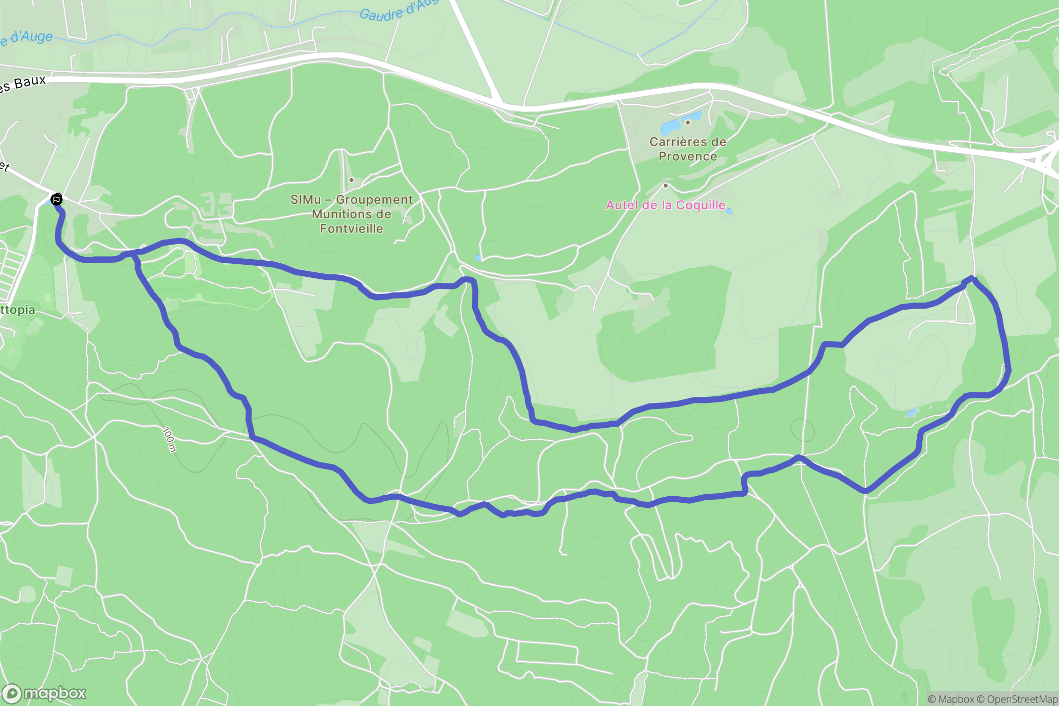 Fontvieille : carte du parcours de randonnée - France
