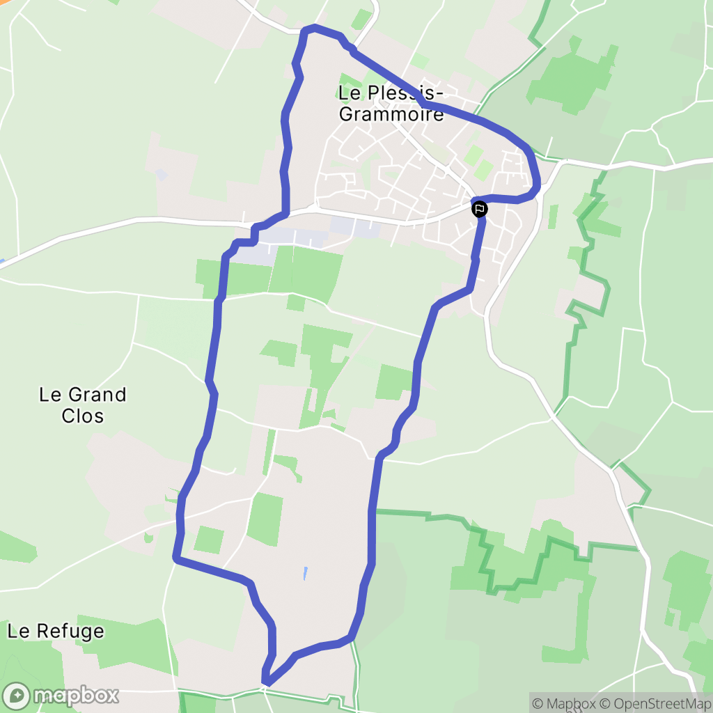 Le Plessis-Grammoire : carte du parcours de randonnée - France