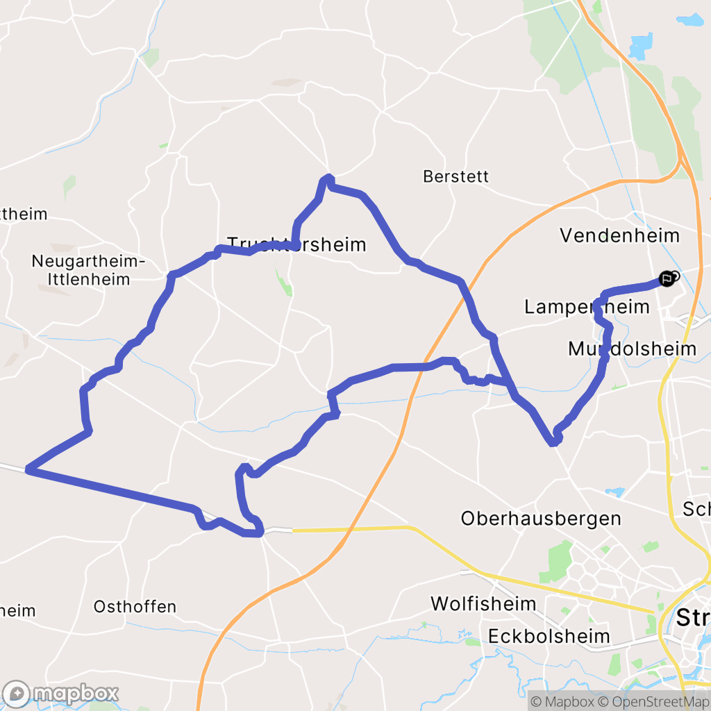 Vendenheim : carte du parcours de randonnée - France