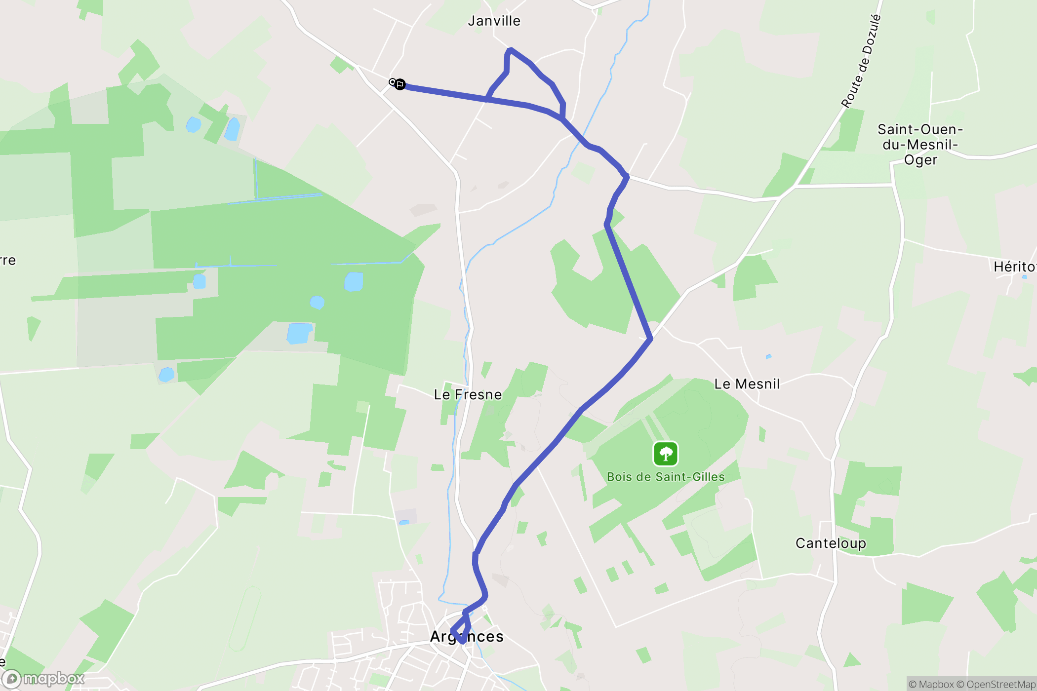 Janville : carte du parcours de randonnée - France