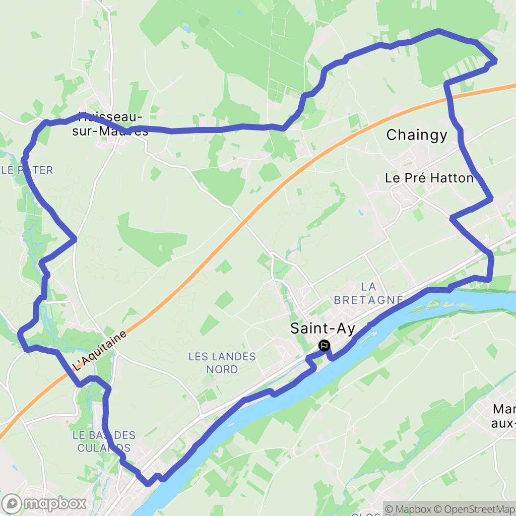 Saint-Ay : carte du parcours de randonnée - France