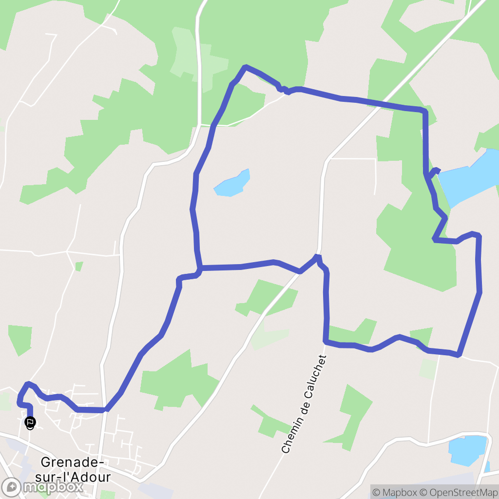 Grenade-sur-l'Adour : carte du parcours de randonnée - France