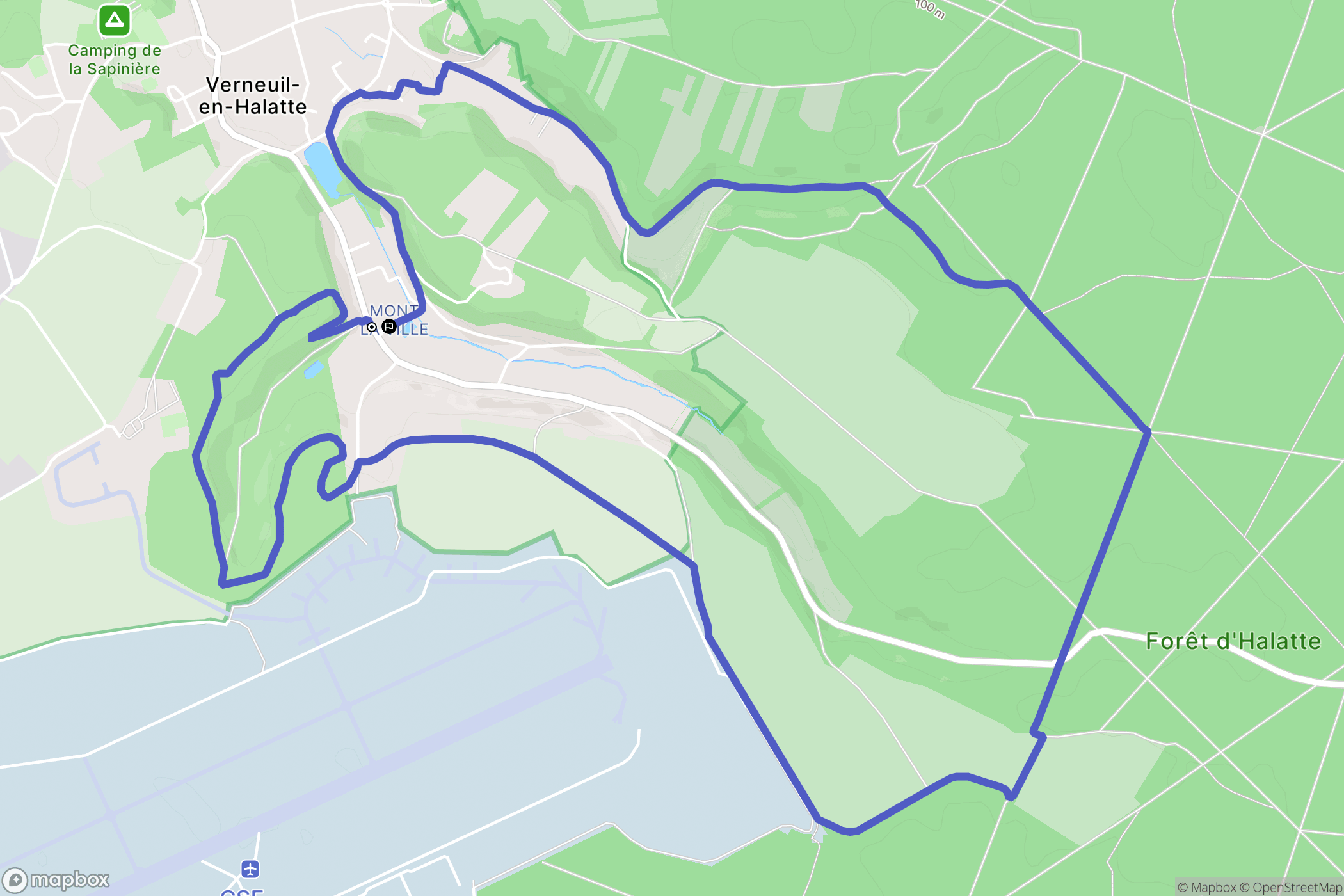 Verneuil-en-Halatte : carte du parcours de randonnée - France