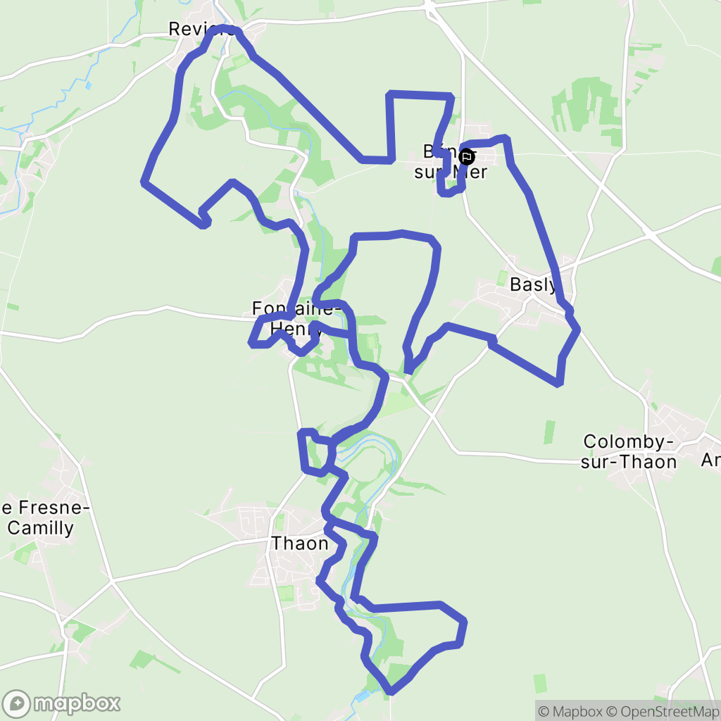 Bény-sur-Mer : carte du parcours de randonnée - France