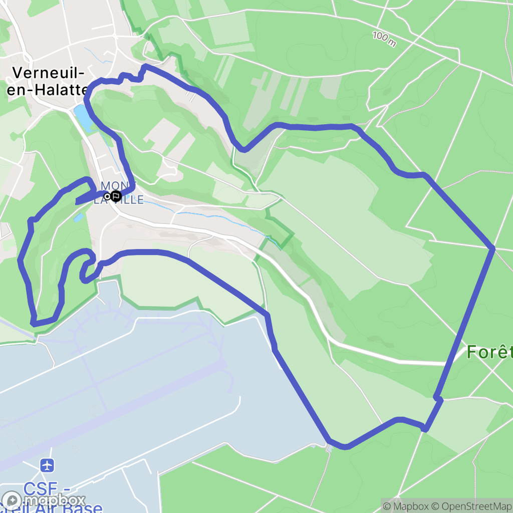 Verneuil-en-Halatte : carte du parcours de randonnée - France