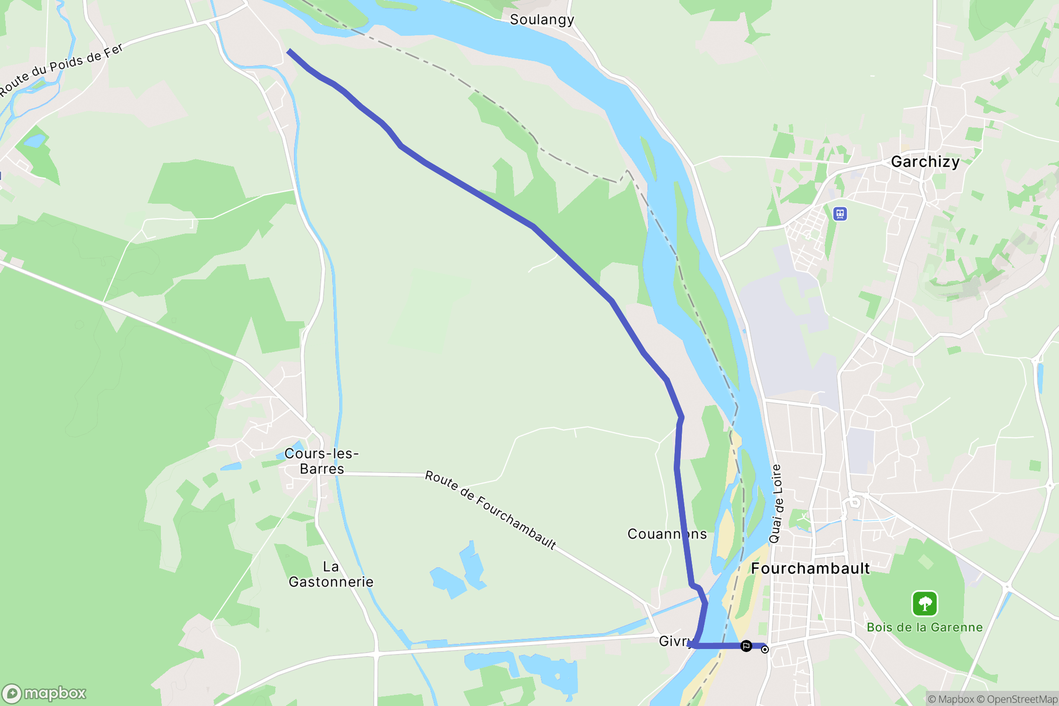 Marzy : carte du parcours de randonnée - France