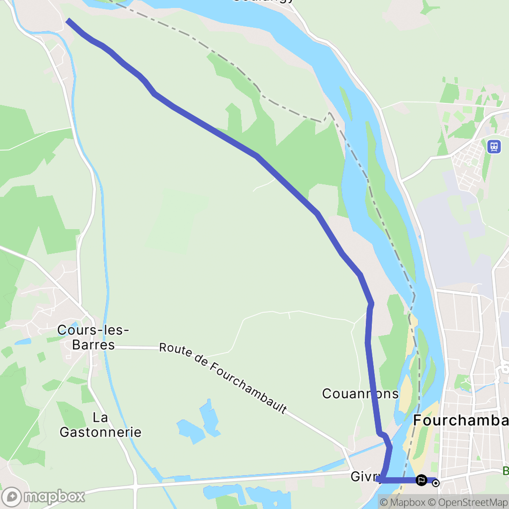 Marzy : carte du parcours de randonnée - France