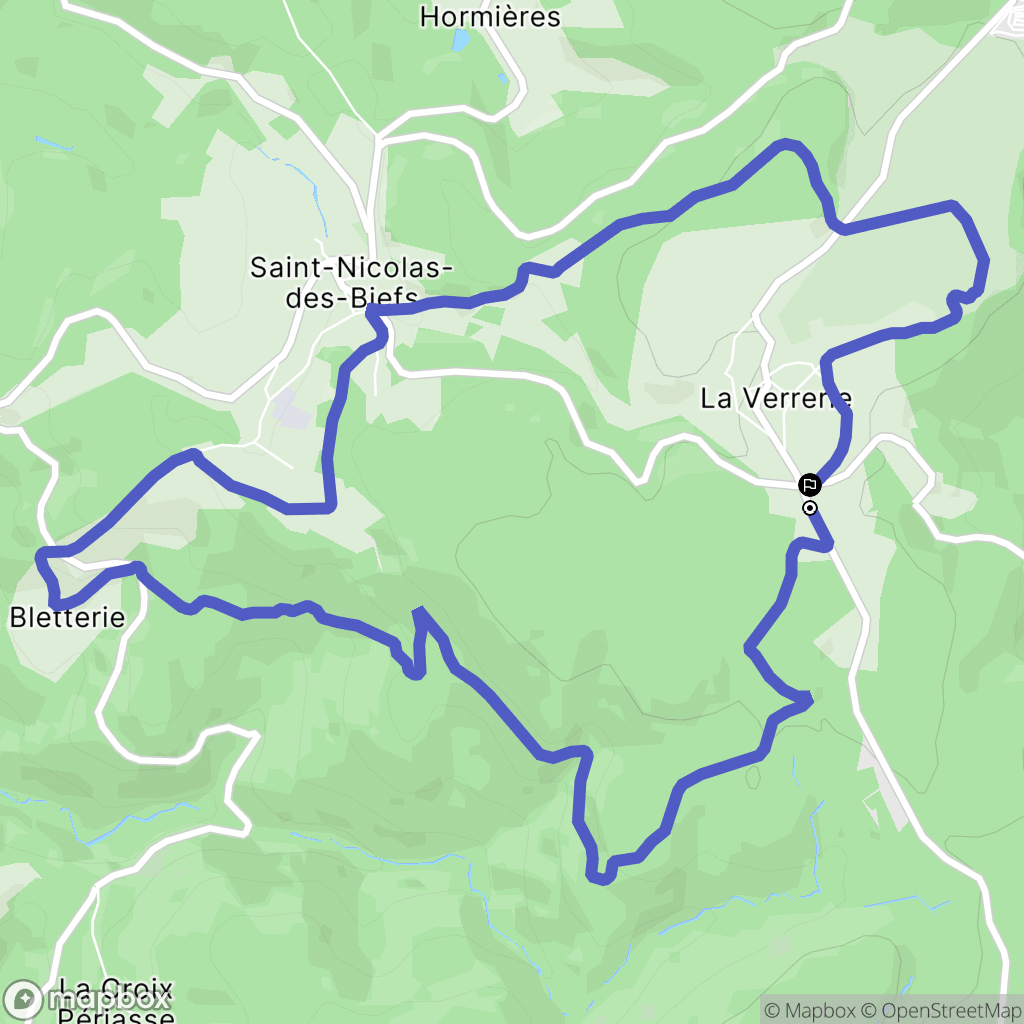 Saint-Nicolas-des-Biefs : carte du parcours de randonnée - France
