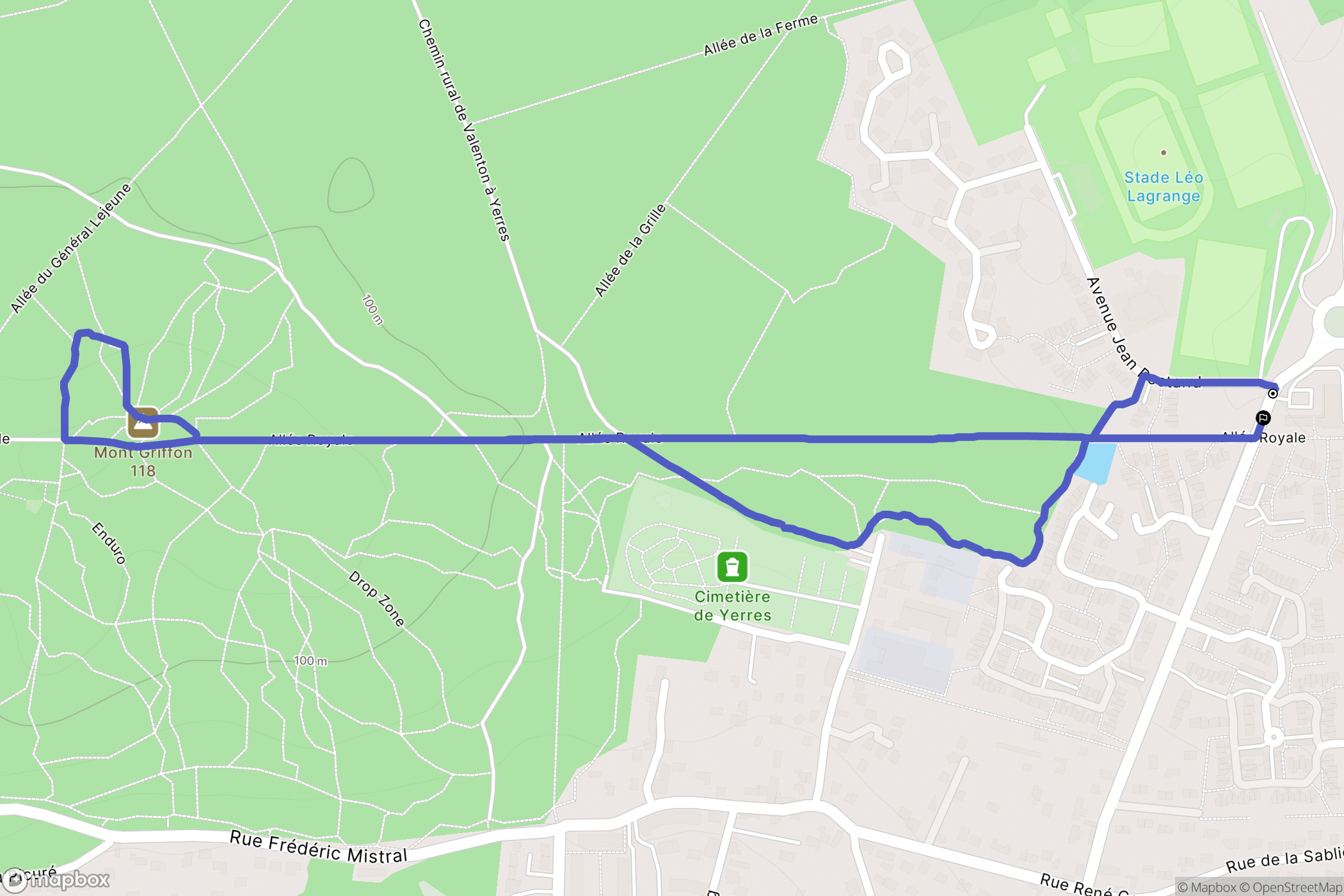 Yerres : carte du parcours de randonnée - France