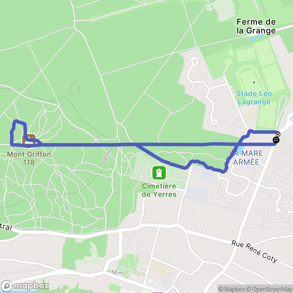 Yerres : carte du parcours de randonnée - France