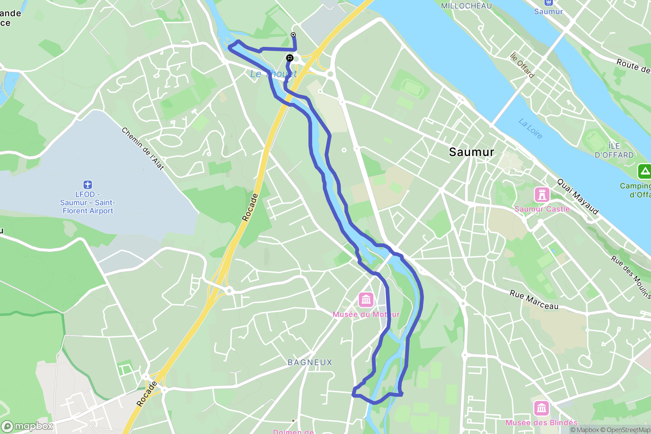 Saumur : carte du parcours de randonnée - France