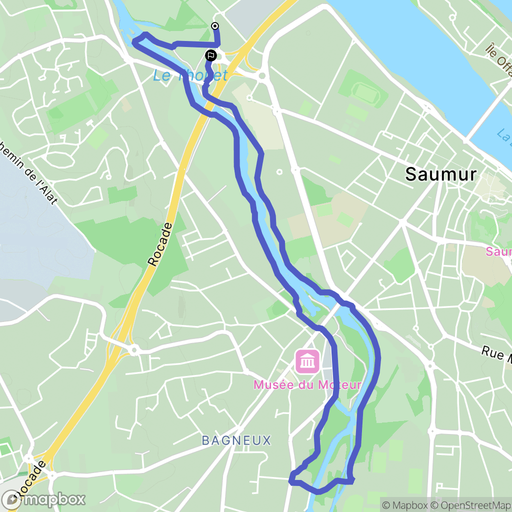 Saumur : carte du parcours de randonnée - France