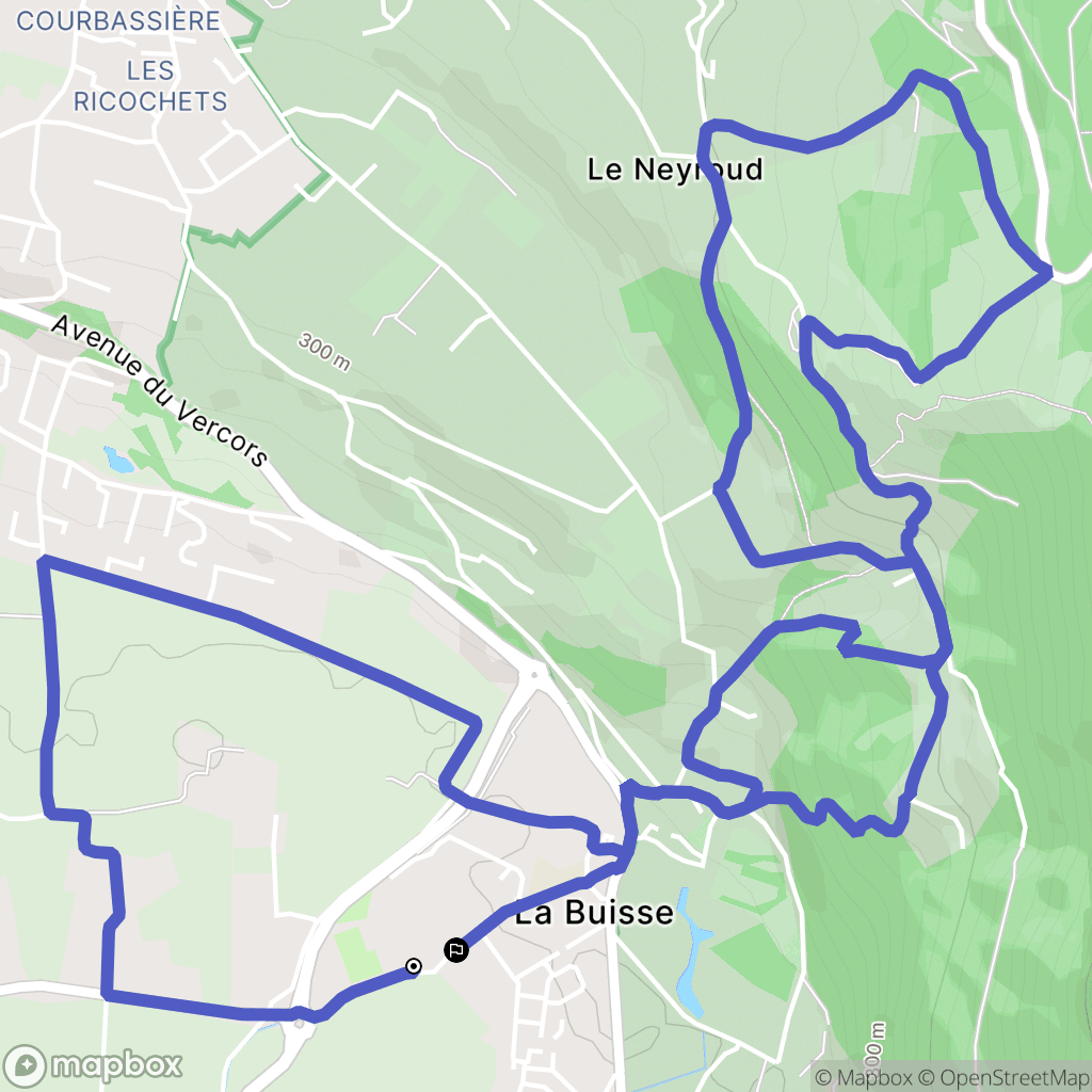 La Buisse : carte du parcours de randonnée - France