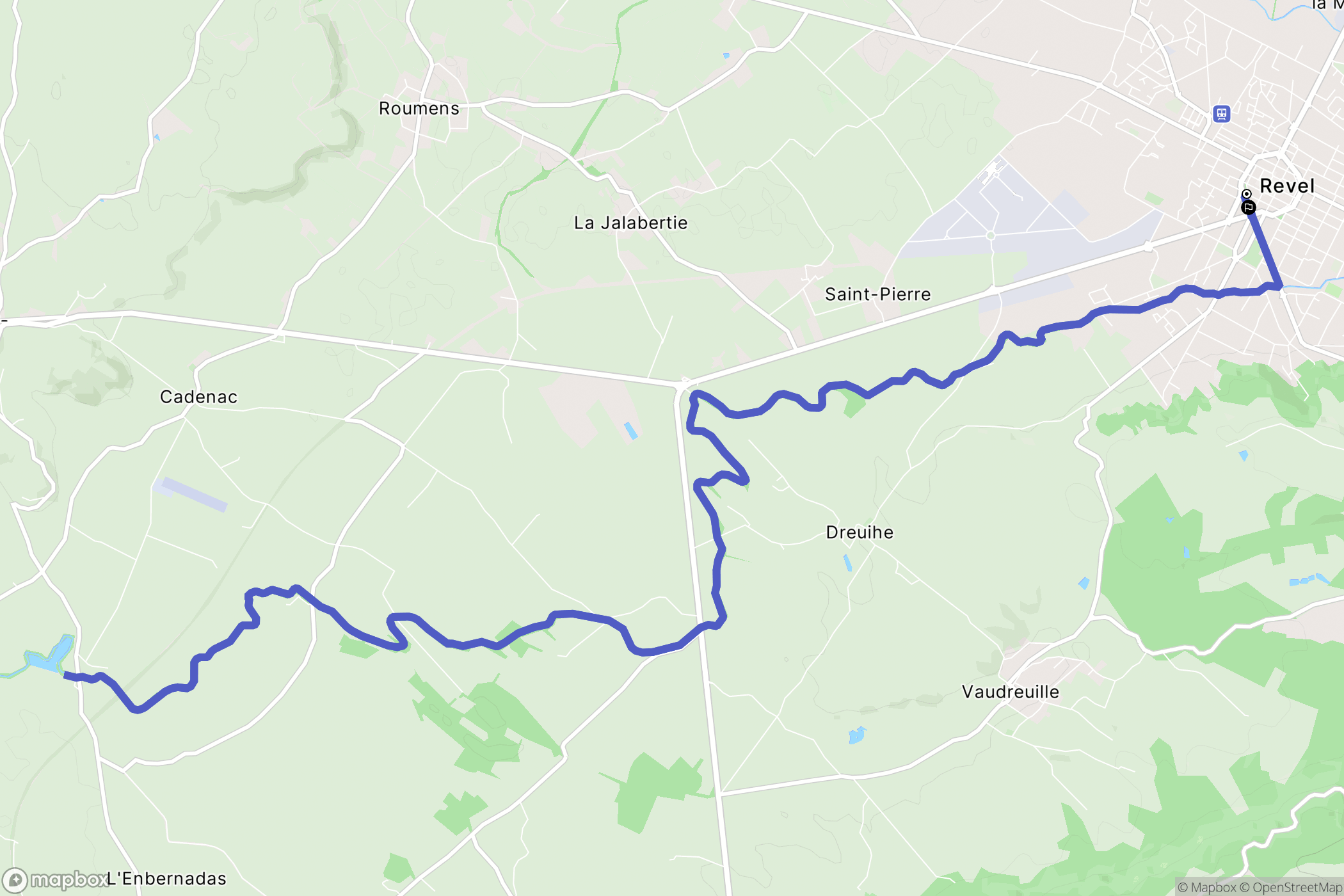 Revel : carte du parcours de randonnée - France