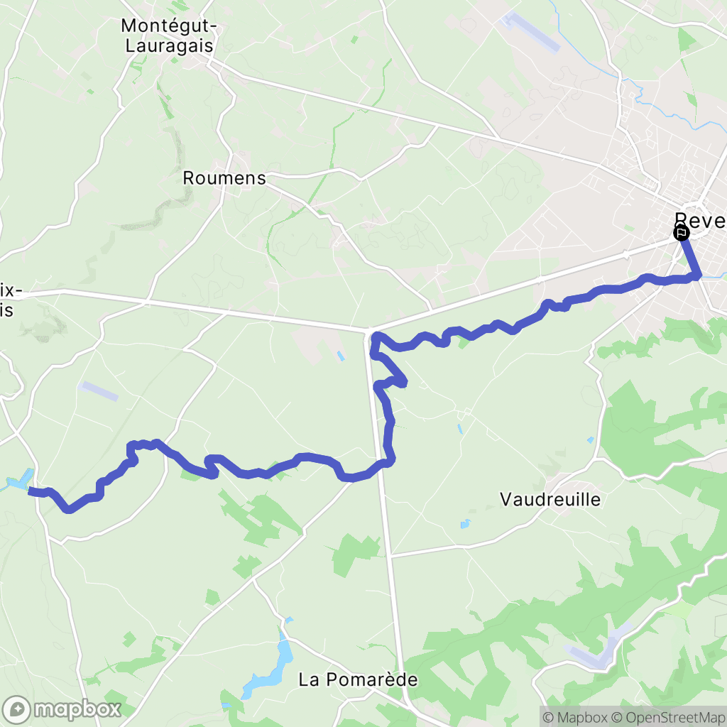 Revel : carte du parcours de randonnée - France
