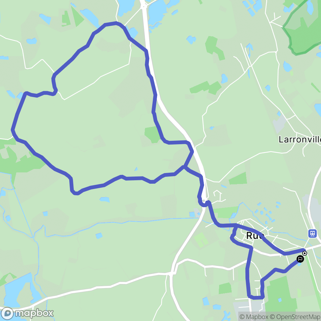 Rue : carte du parcours de randonnée - France