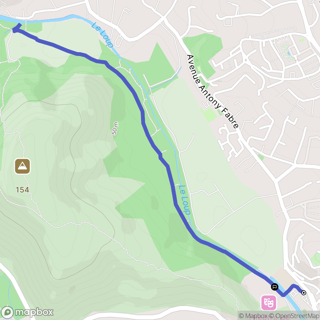 Villeneuve-Loubet : carte du parcours de randonnée - France