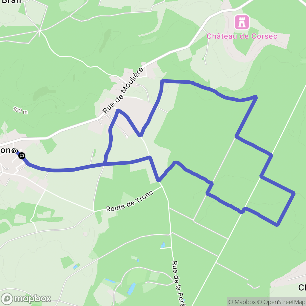 Montamisé : carte du parcours de randonnée - France