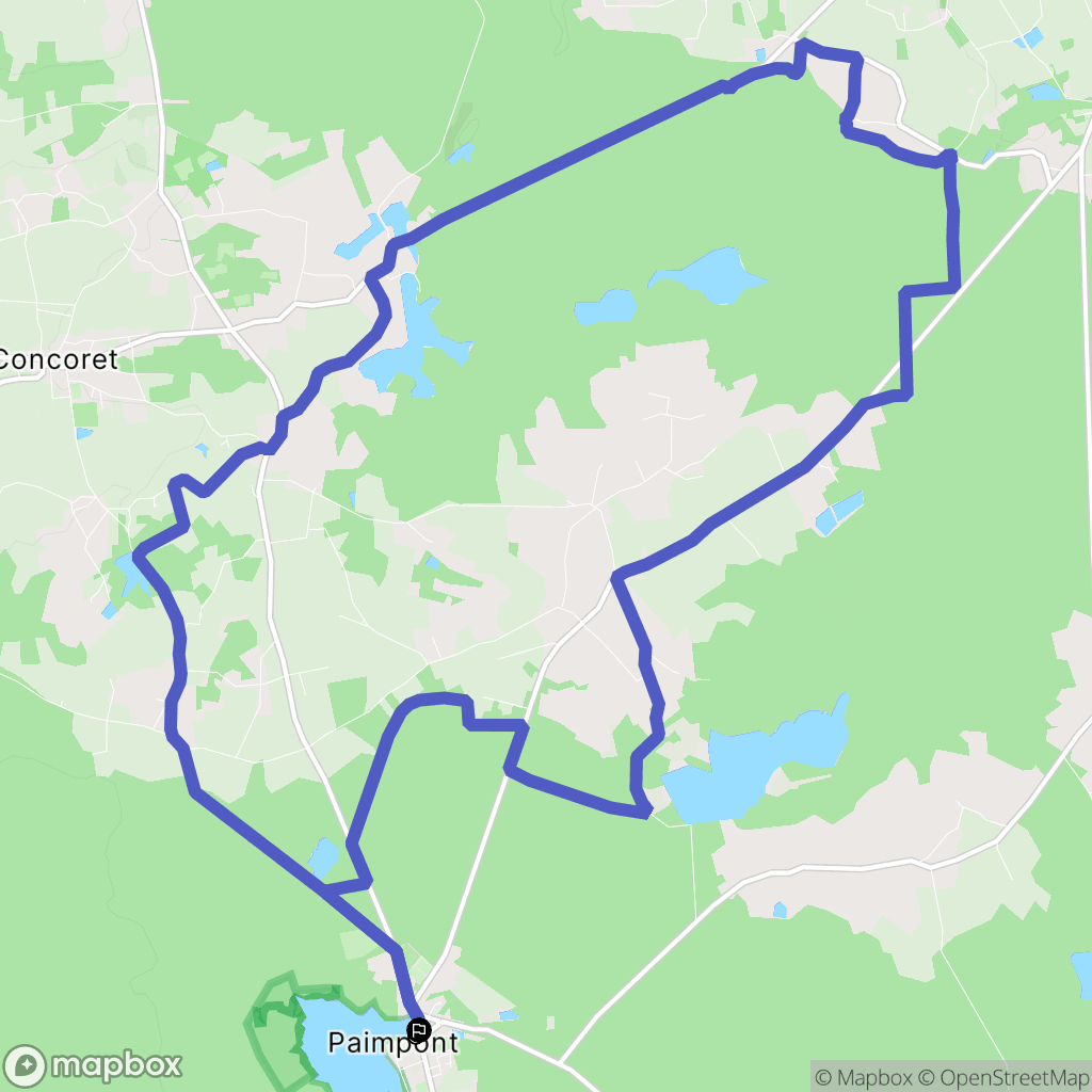 Paimpont : carte du parcours de randonnée - France