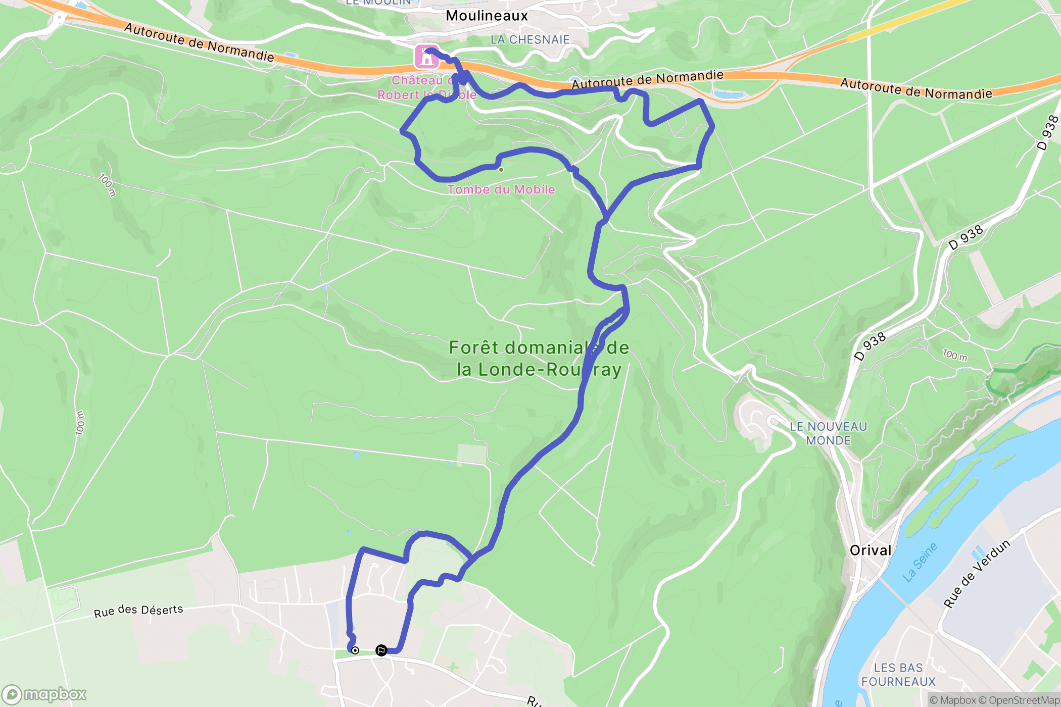 La Londe : carte du parcours de randonnée - France