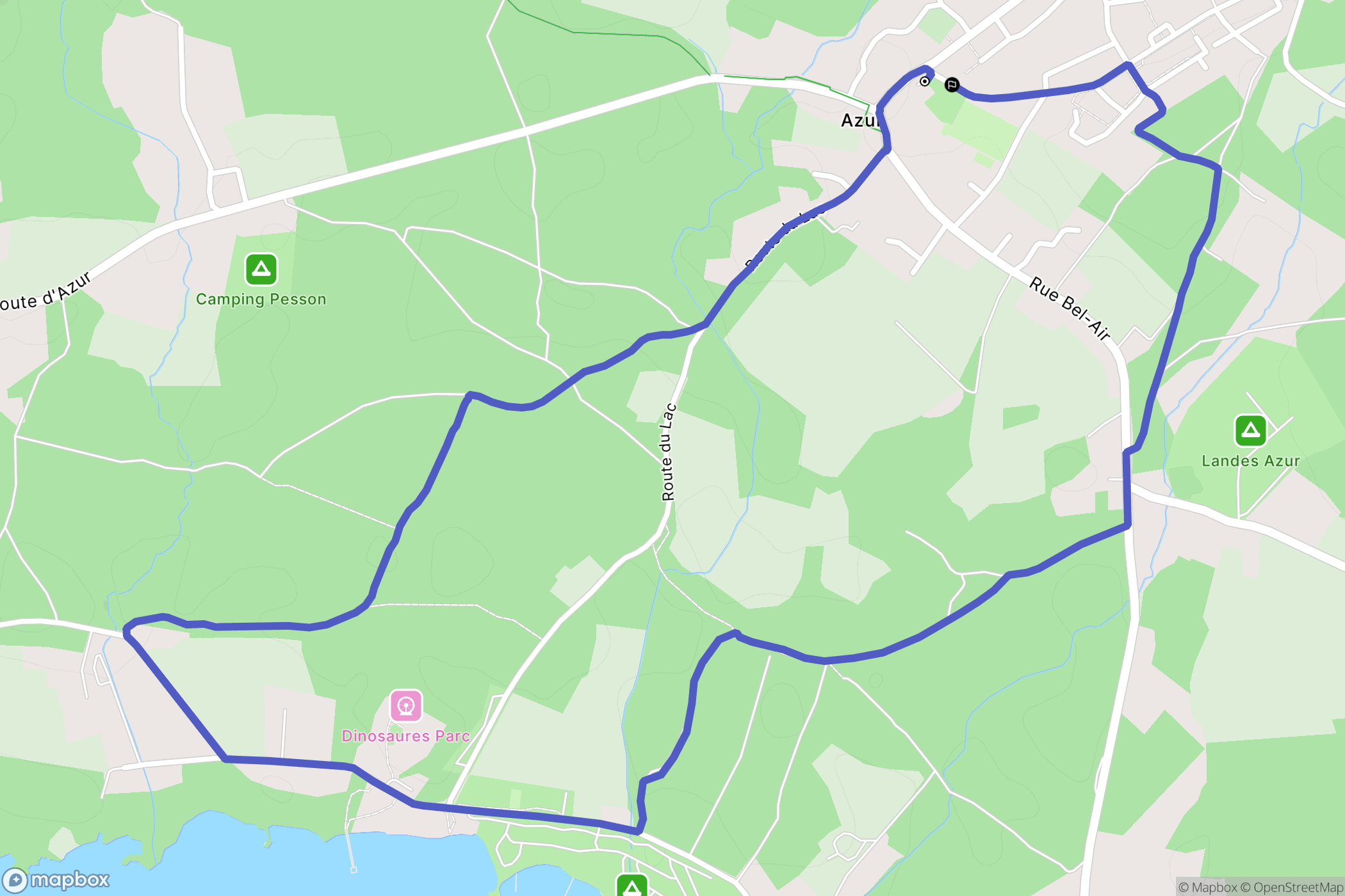 Azur : carte du parcours de randonnée - France