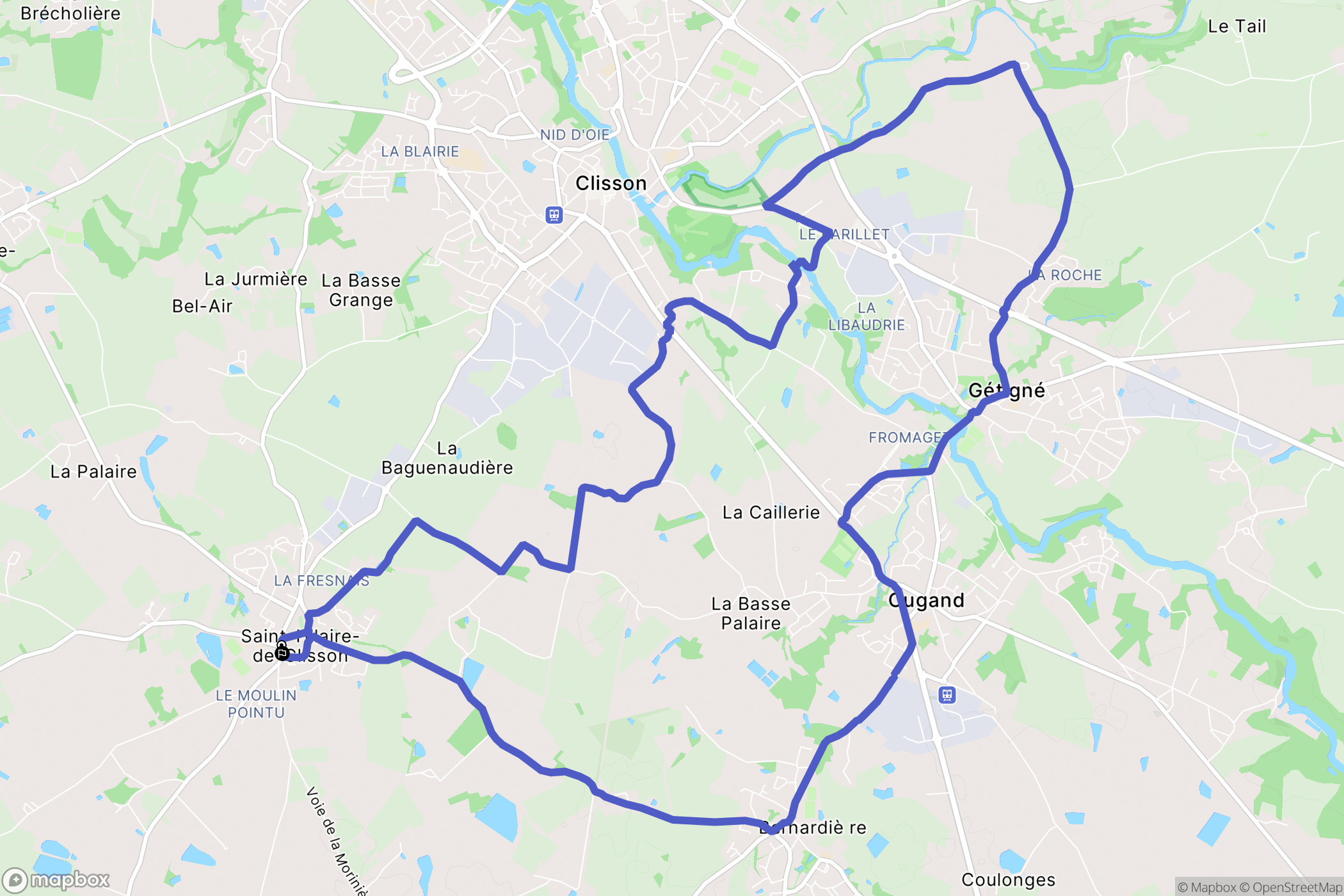 Saint-Hilaire-de-Clisson : carte du parcours de randonnée - France