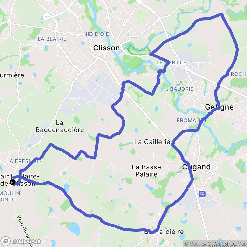 Saint-Hilaire-de-Clisson : carte du parcours de randonnée - France