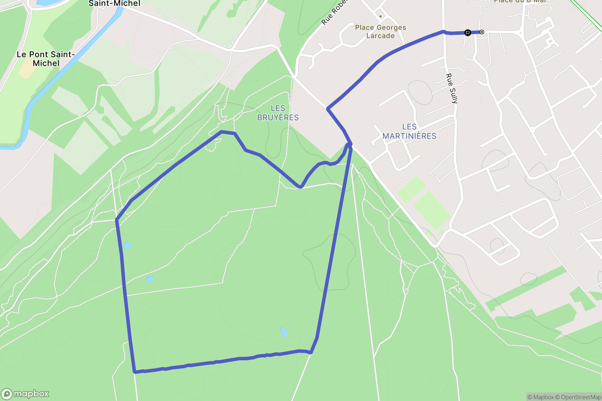 Saint-Gervais-la-Forêt : carte du parcours de randonnée - France