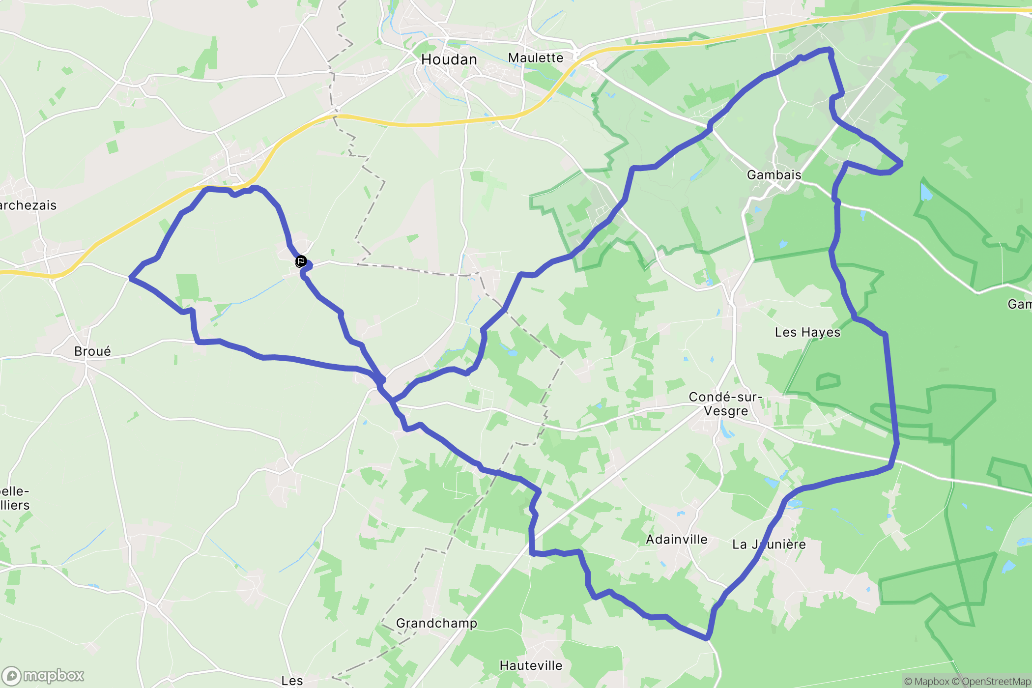 Goussainville : carte du parcours de randonnée - France