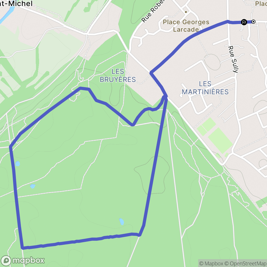 Saint-Gervais-la-Forêt : carte du parcours de randonnée - France