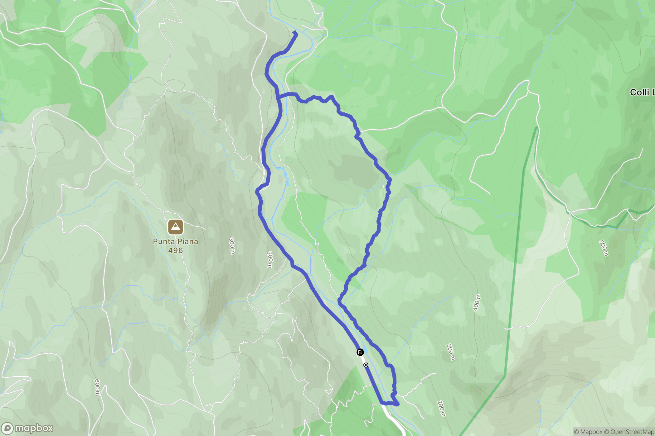 Zonza : carte du parcours de randonnée - France