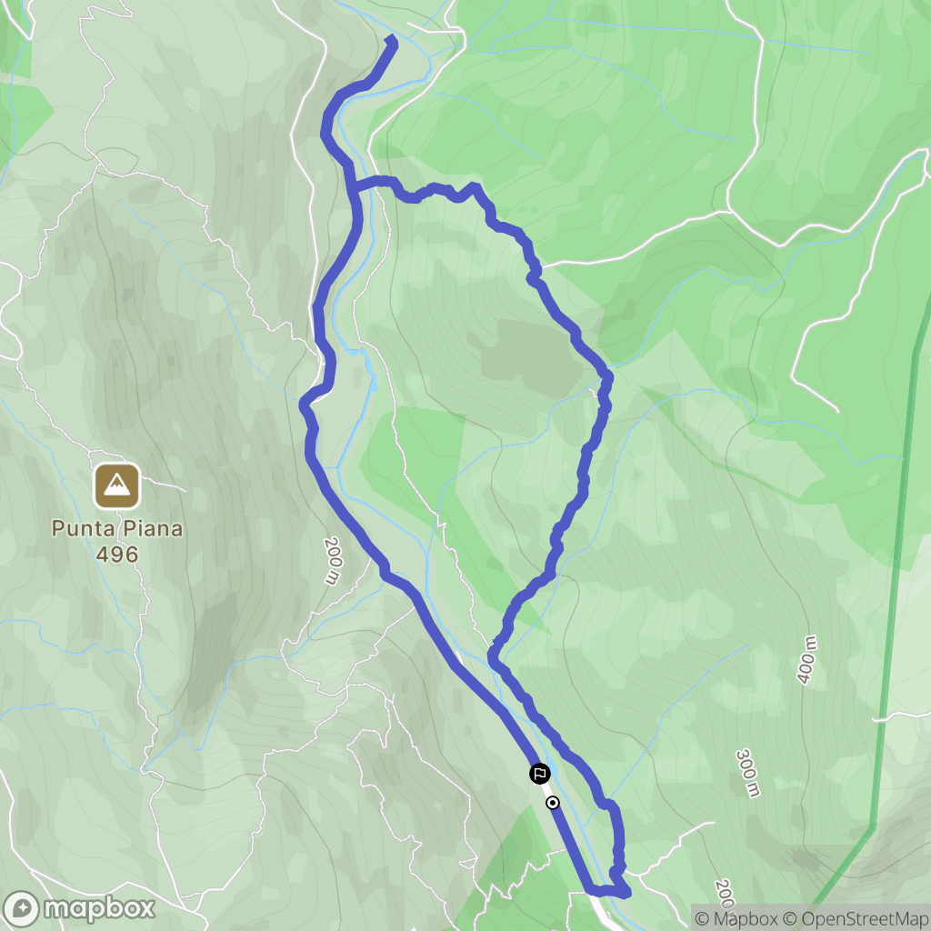 Zonza : carte du parcours de randonnée - France