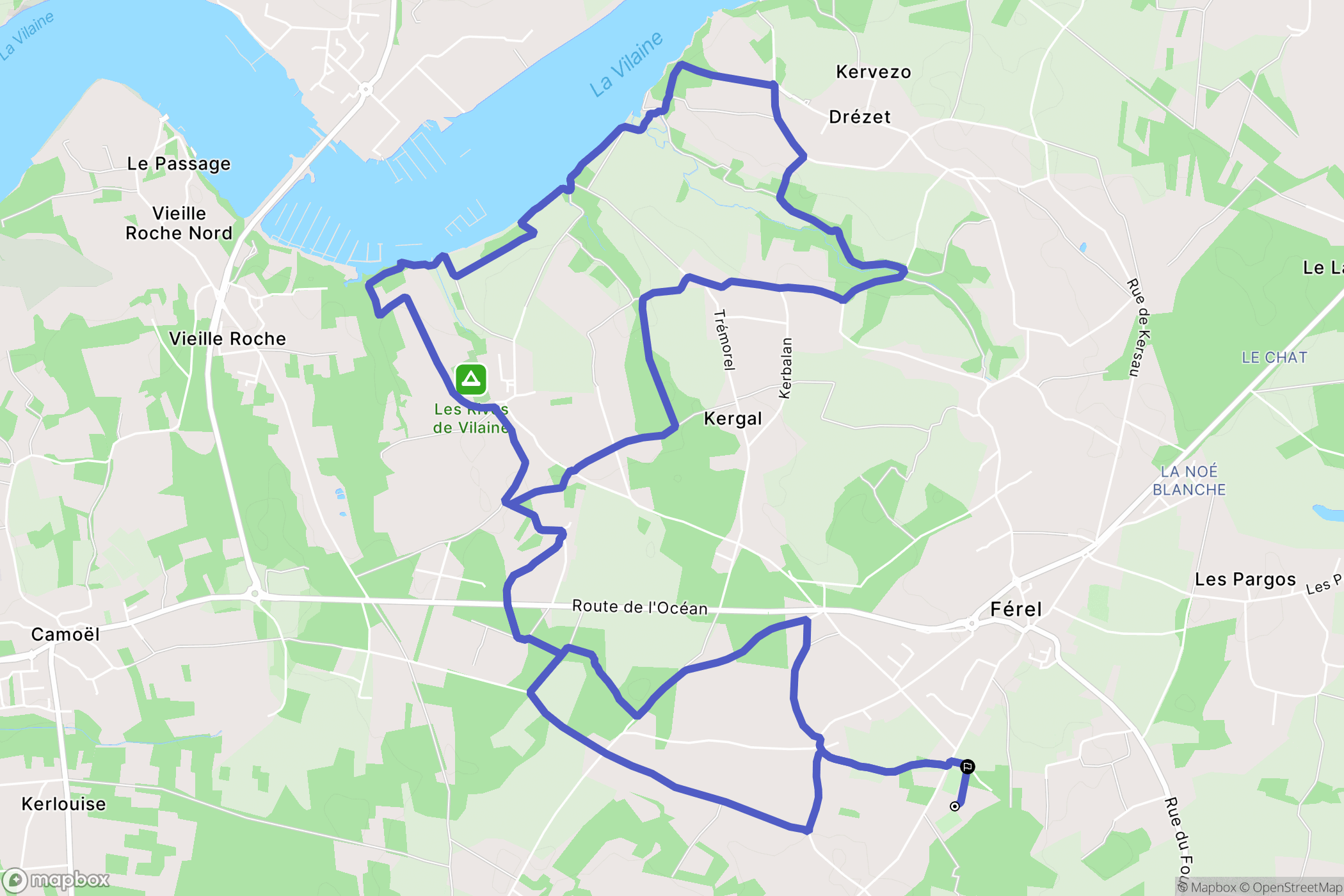 Férel : carte du parcours de randonnée - France