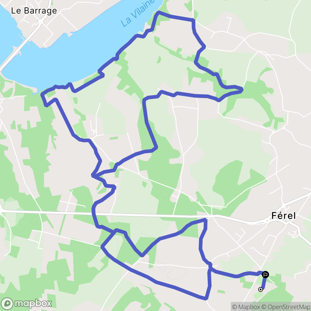 Férel : carte du parcours de randonnée - France