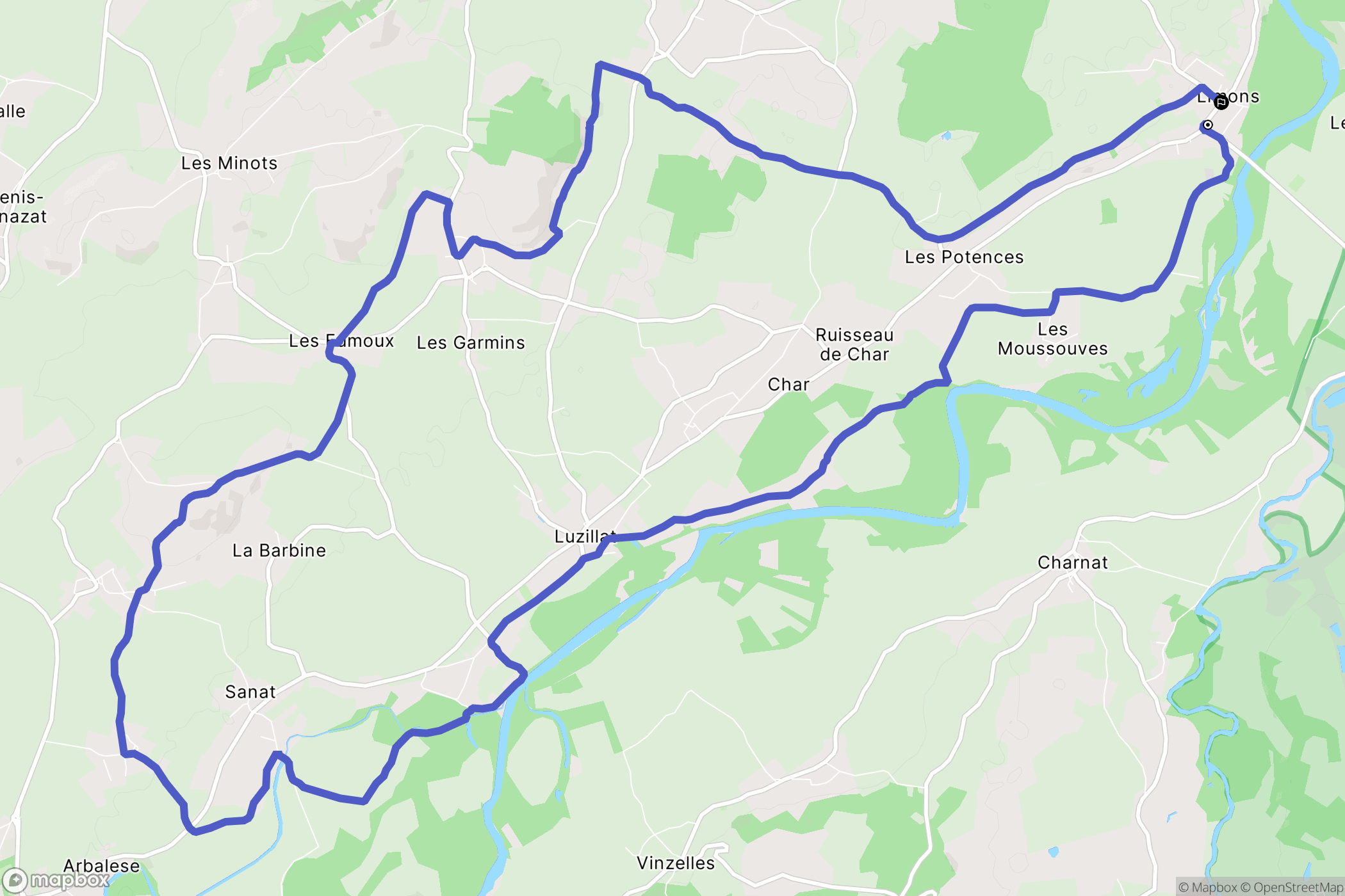 Limons : carte du parcours de randonnée - France