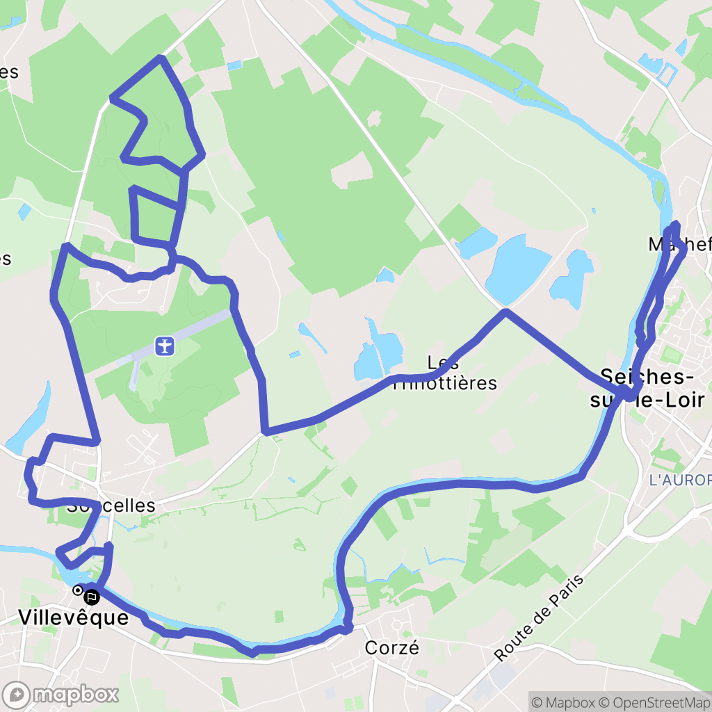 Rives-du-Loir-en-Anjou : carte du parcours de randonnée - France