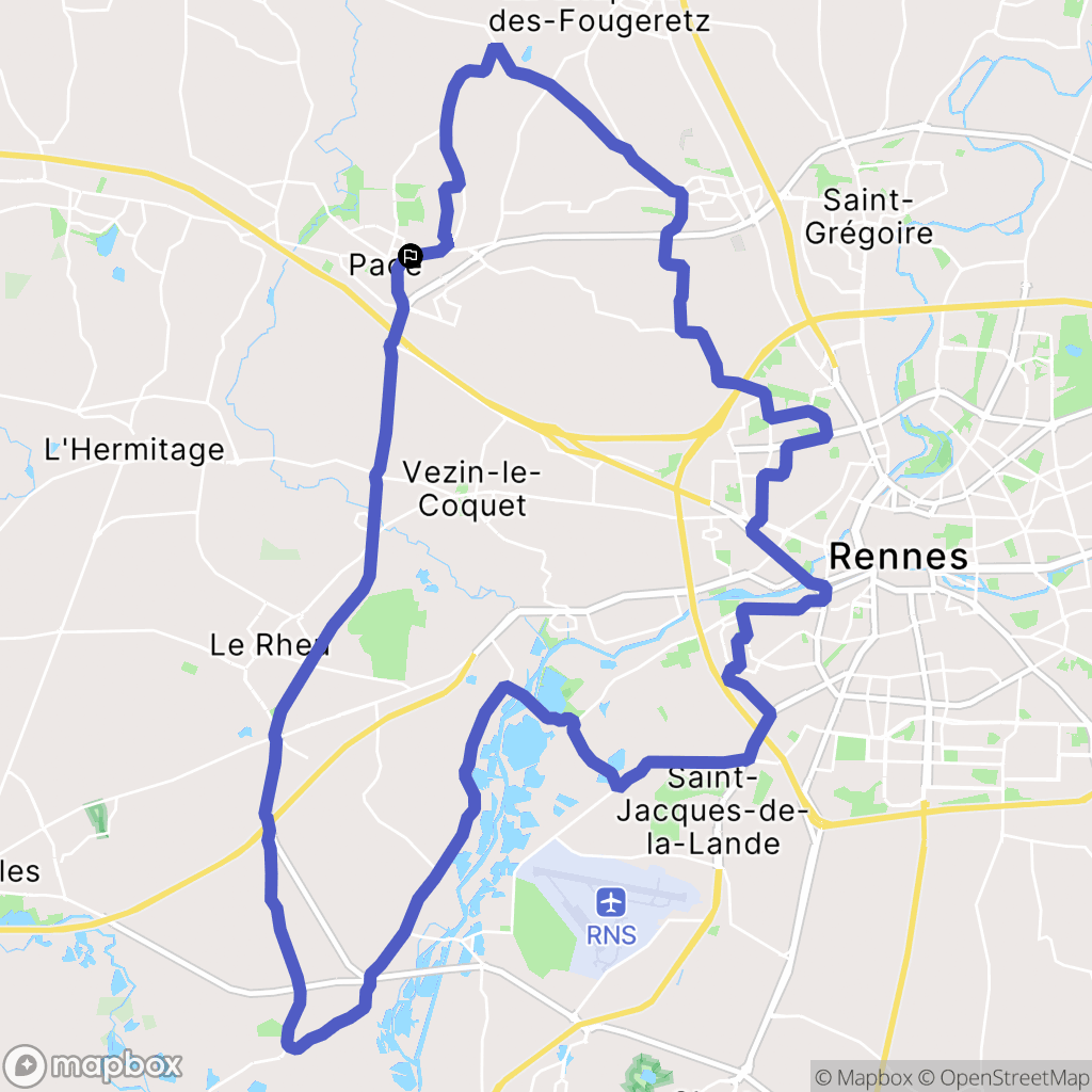 Pacé : carte du parcours de randonnée - France