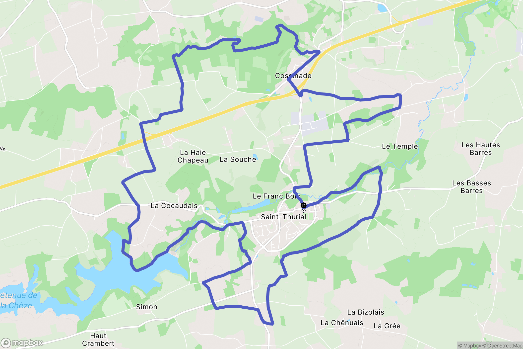 Saint-Thurial : carte du parcours de randonnée - France