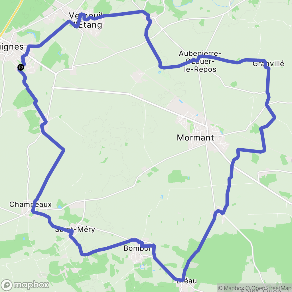 Guignes : carte du parcours de randonnée - France
