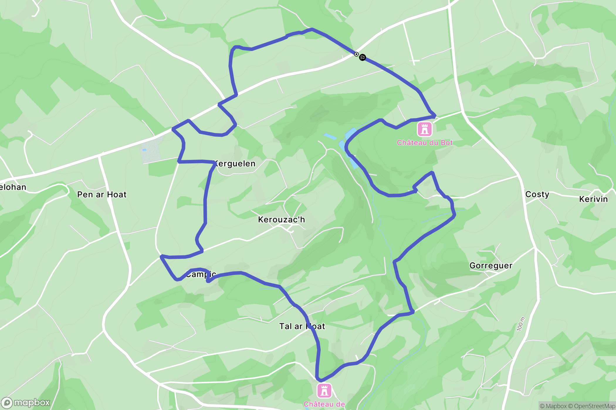 Pont-de-Buis-lès-Quimerch : carte du parcours de randonnée - France