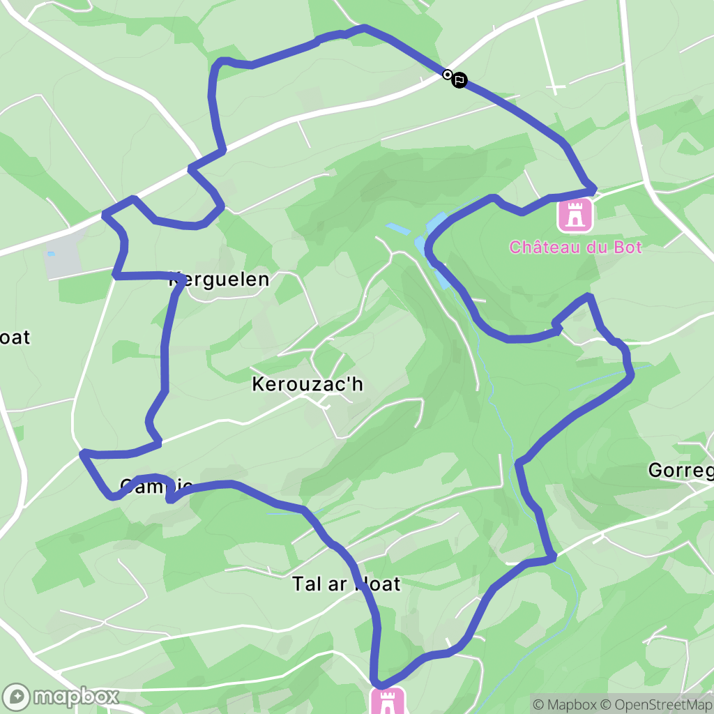 Pont-de-Buis-lès-Quimerch : carte du parcours de randonnée - France