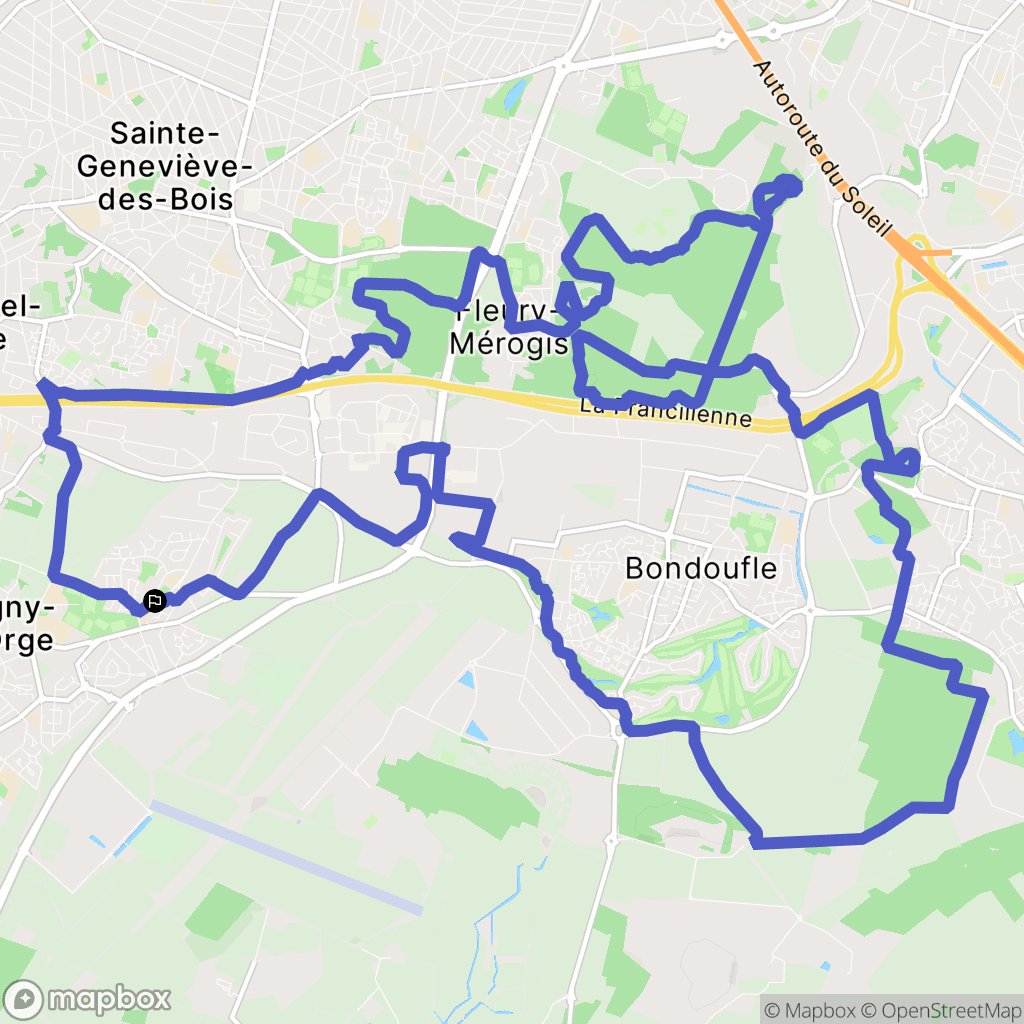 Le Plessis-Pâte : carte du parcours de randonnée - France