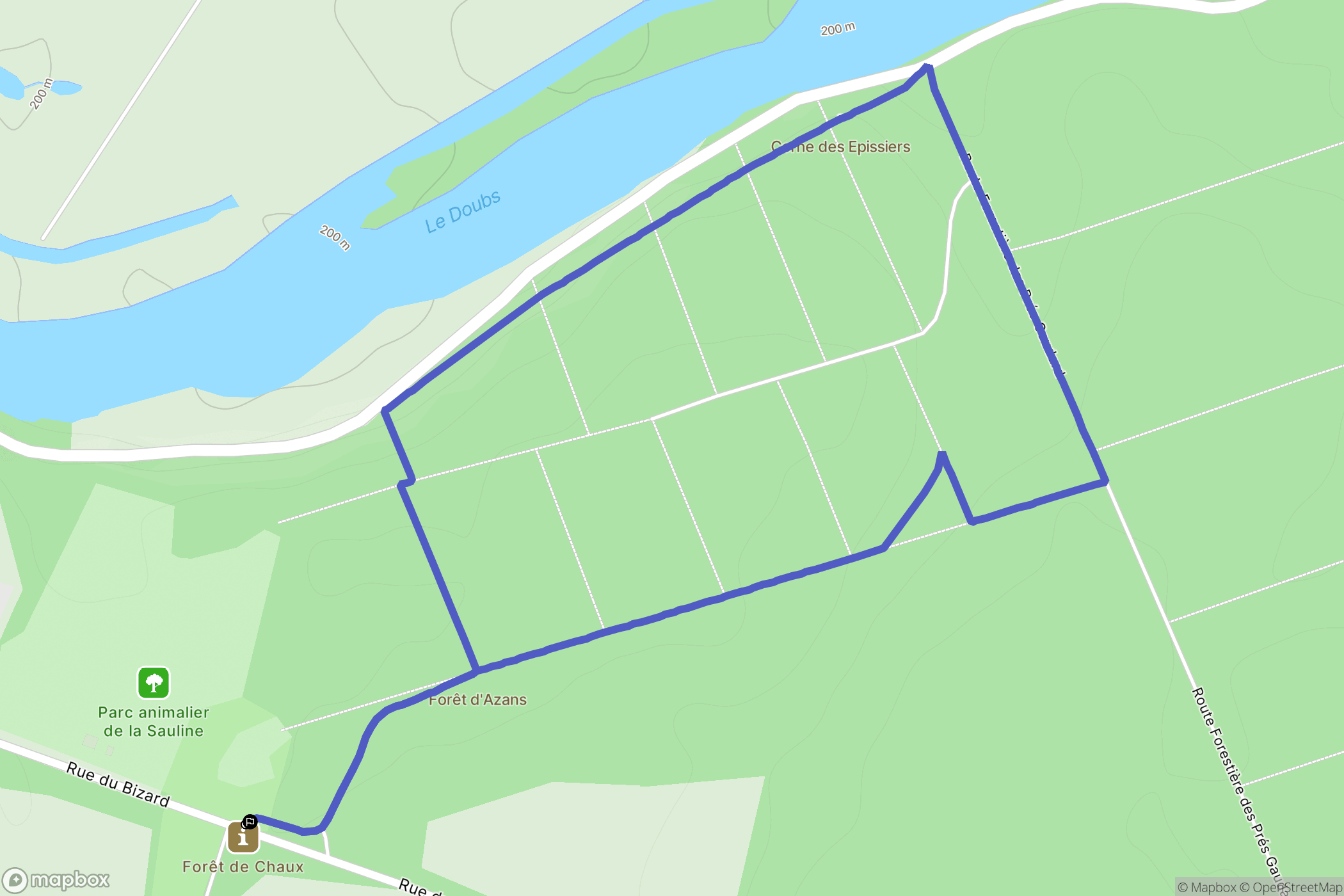 Dole : carte du parcours de randonnée - France