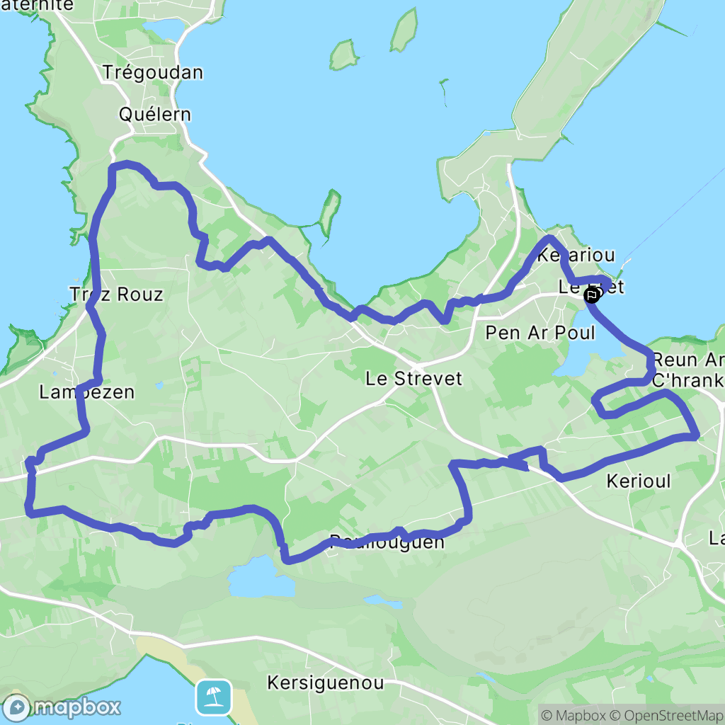 Crozon : carte du parcours de randonnée - France